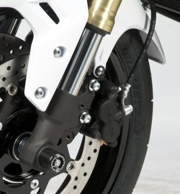 Padací chrániče přední vidlice R&G Racing pro motocykly SUZUKI GSR750 ('11), černé (pár)